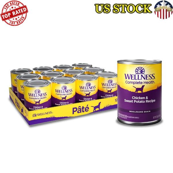 Natural Wet Dog Food Pate Chicken Sweet Potato High Protein 12.5oz Pack Home New