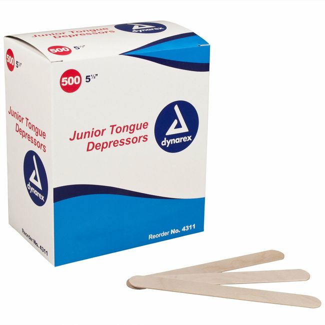 dynarex 5-1/2 Inch Length Tongue Depressor Unflavored NonSterile 1 Box 500/Box