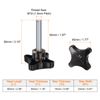 sourcing map 2pcs Star Knobs M10 x 50mm Male Thread Plastic 4-Star Stud Knob Hand Tightening Clamping Screw Replacement Threaded Handle, Black