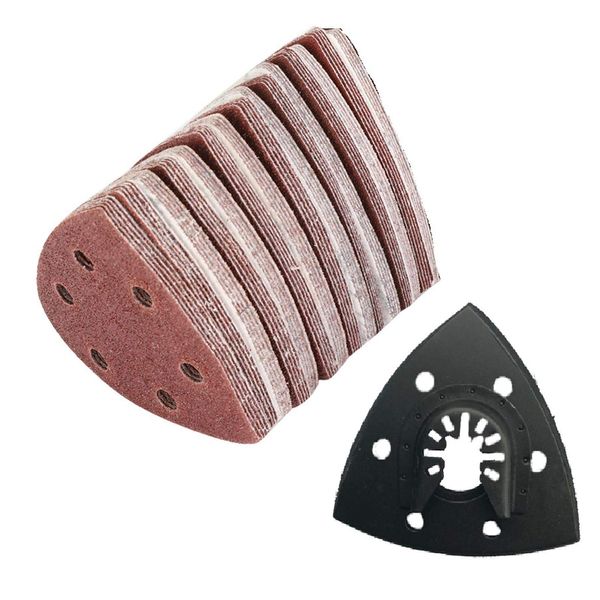 Fiacvrs Sanding Discs Sheet, Detail Sander ​Sandpaper Triangular Sanding Paper Triangle Oscillating Multi Tool Multi Tool Sanding Pads Triangular Multitool Sandpaper (size:51 sets)