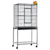64" X-LARGE Wrought Iron Flight Canary Aviary Bird Cage Removable Rolling Stand