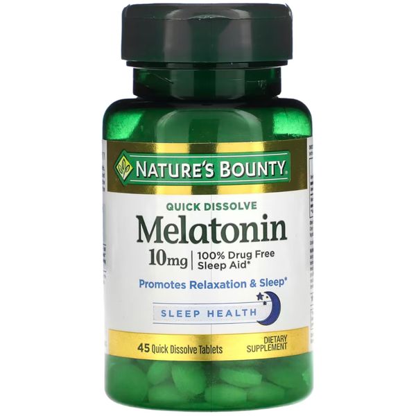 Nature's Bounty Melatonin 10 mg Quick Dissolve Tablets 45 ea (Pack of 4)