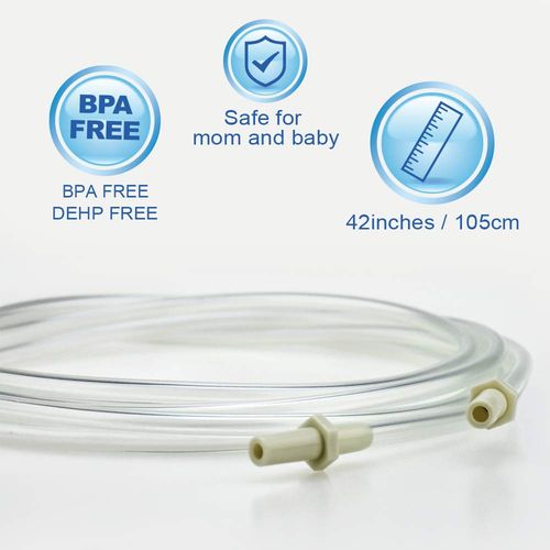 Replacement Tubing (1 Retail Pack of 2 Tubes) Compatible with Medela Pump in Style and New Pump in Style Advanced Breast Pump - 100% BPA Free (One Pack)