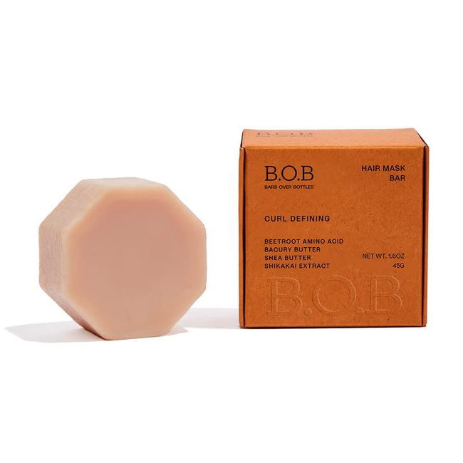 B.O.B BARS OVER BOTTLES Hair Mask for Curly and Coily Hair | Hair Care, Ideal Ph Balance | Natural, Vegan | Eco-friendly, Sustainable, Plastic Free | Waterless & Zero Waste (Curl Defining)