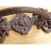 2 LARGE HANDLES RUSTIC CAST IRON BARN DOOR HANDLES SHED GATE PULLS FANCY 8 1/2"