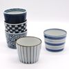 Hasami Ware 31854 Set of Cups in Assorted Indigo Dyed Patterns