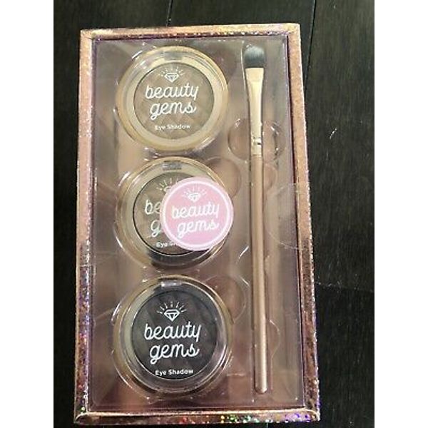 Beauty Gems ULTA BEAUTY Shimmer Eye Shadow Kit 3 Pack Includes Brush NIB NEW