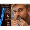 Beard Scissors Blue Titanium Moustache Scissors Nose Hair Scissors with Micro Teeth