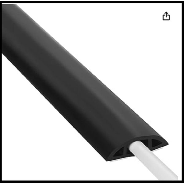 Floor Cable Cover 4ft Black Wire Cover For Floor Prevent Cable Trips & Protect W