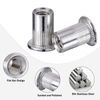 Pxyelec 100 pcs M8 8 mm Flat Head Aluminum Rivet Nut Insert Nut
