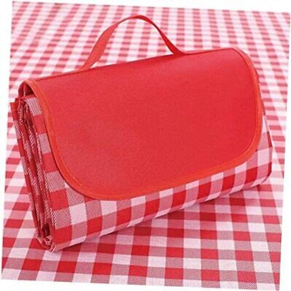 Outdoor Picnic Blanket, Foldable Waterproof Sand Beach Mat in 80x60 inch Red