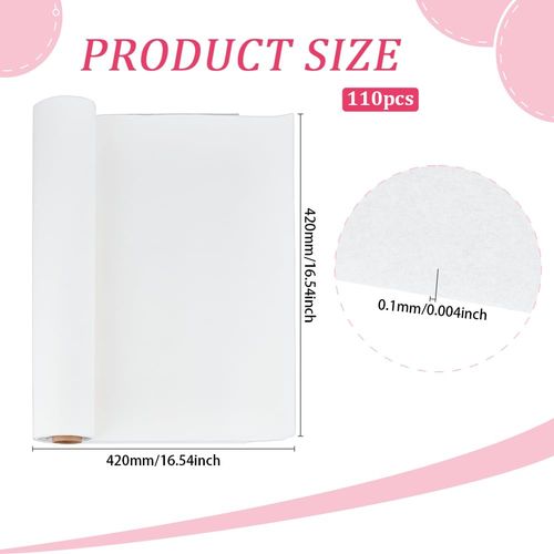BENECREAT 110 Sheets Artist Teabag Paper, 16.5x16.5inch White Handmade Wet Strength Tissue Paper for Painting, Collage, Cyanotype, Origami, Printmaking, 0.1mm Thick
