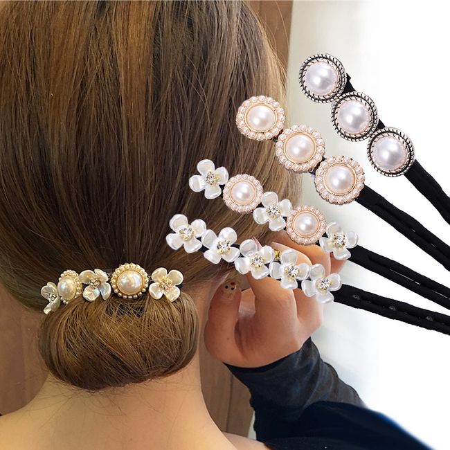 BSITSSS 4 Stück Haarspangen Damen, Haarklammer Haarspange mit Kristallblume Einziehbares und Biegbares DIY Haarschmuck, Haarklammern Hair Clip Haarclips Hochsteckfrisuren Zubehör Hair Accessories