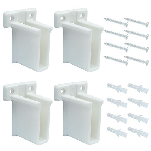 Moicstiy 8 Pcs Wire Shelf End Brackets, Wall Mount Shelf Brackets for Shelves Closet, Closet Shelves Brackets, White