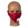 Red Cotton Face Mask with Breathable Vent and 2 Filters