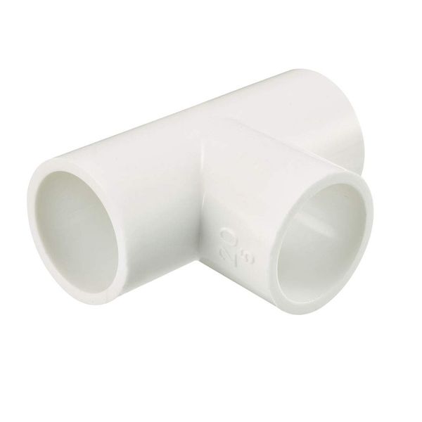 sourcing map 20mm Slip Tee PVC Pipe Fitting T-Shaped Coupling Connector 5 Pcs