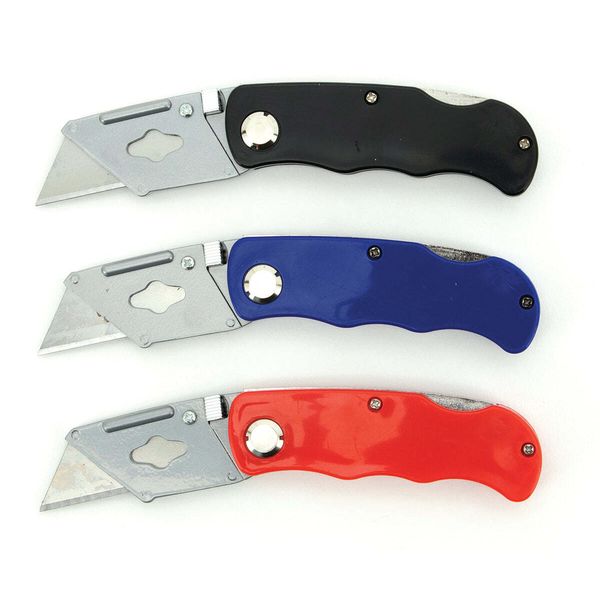 Folding Lock Back Utility Knife with 5 Extra Blades (1-Pack)