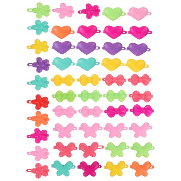 Beaupretty 50pcs Hairpin Self Hinge Barrettes Butterfly Hair Clip Hair Trinkets Hair Clips Flower Hair Clip Bobby Pin Flower Hair Barrettes Star Hair Pins Plastic Button Baby Girl Love