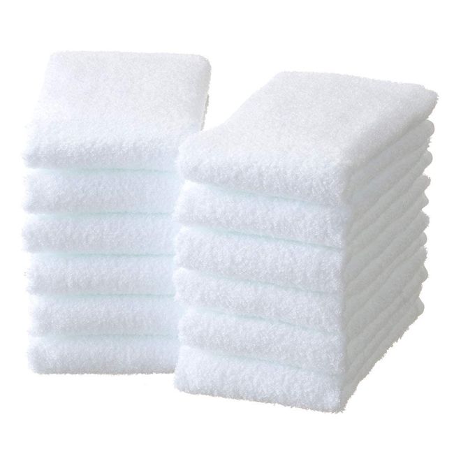 Senshu Towels, Pure White Face, Set of 12, Face Towels, Made in Japan, Senshu Towel (Approx. 13.4 x 33.5 inches (34 x 85 cm), 12 Pieces, White