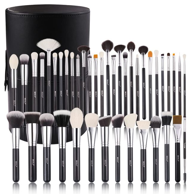 BEILI Pinselset Makeup, Professionelles Make Up Pinsel Set, 42 PCS Premium Schminkpinsel Set, Ideal für Lidschatten, Cremige oder Flüssige Foundation, inkl. Pinselaufbewahrung