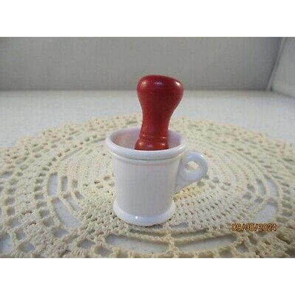 Vintage Hasbro Miniature Toy Plastic Shaving Mug W/Wood Handle Brush