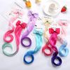 SATPULOT Wig, Extensions, Hair Extensions, Kids, Gradient, Ribbon Winding Hairpin, Ponytail, Colorful, Point Wig, Kids Extensions, Hair Extensions, Hip Hop, Colorful, Hair Extensions, One-Touch, Kids, Dance, Recitals, Easy to Put On