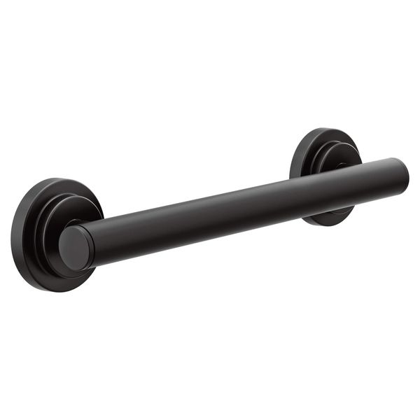 Moen YG0712BL Iso 12-Inch Designer Grab Bar, Matte Black