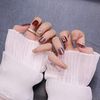 24 pcs Nail Tips Winelet Silver Foil Nail Can be used for wedding, party, holiday, dating, prom, daily life