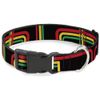 Buckle-Down 13-18" Maze Lines Black/Rasta Plastic Clip Collar, Wide Small
