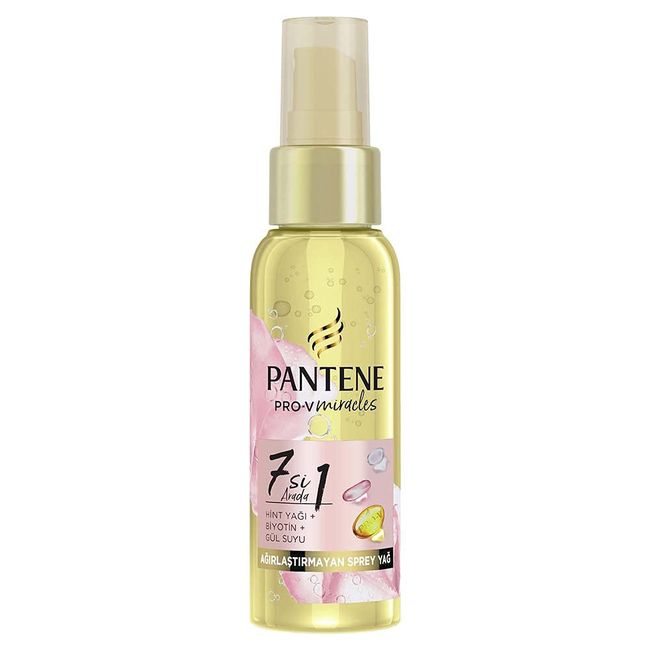 Pantene 7'si 1 Arada Saç Bakım Yağı Ağırlaştırmayan Biotinli Hint Yağı, 100 ml