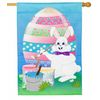 Burlap Bunny Egg Painter Decorative House Flag