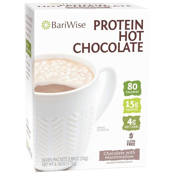 BariWise Protein Hot Chocolate with Marshmallows, Hot Cocoa, Low Sugar, Low Carb, Keto Friendly & Gluten Free (7ct)