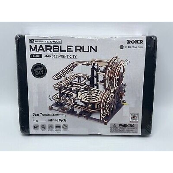 ROKR 3D Wooden Puzzles Adults Marble Run Model Building Kit(LGA01 Marble Nignt C