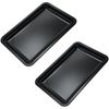 2 PCS Stainless Steel Square Trays,Trinket Serving Trays (Black)
