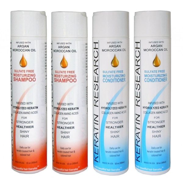 Sulfate Free Shampoo and Conditioner Keratin Treatment After Care 4 pc Value Set