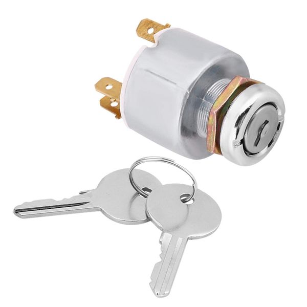 Ignition Switch SPB501 12V Car Auto 4 Position ON OFF Start Ignition Switch Controls with 2 Keys compatible with Universal