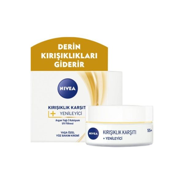 Nivea Kırışıklık Karşıtı + Yenileyici 55+ Yaşa Özel Yüz Bakım Kremi 50 Ml