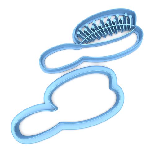 Sweet Prints Inc Set of 2 Hair Brush Cookie Cutter - Dishwasher Safe (6" wide)
