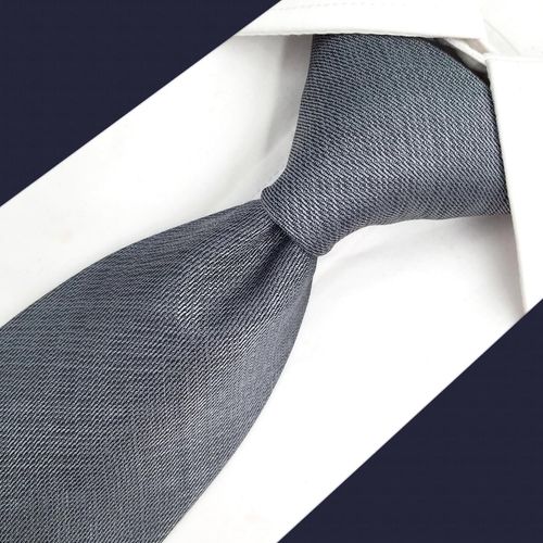 SHLAX&WING Solid Color Grey Mens Neckties Silk Ties Business Classic 57.5 inches