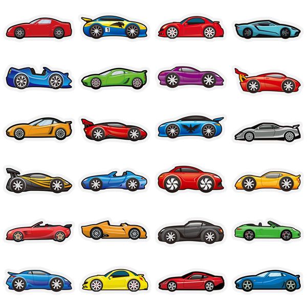 500 Pcs Race Car Stickers for Kids Transportation Stickers Sports Car Stickers Vehicle Stickers for Boys Toddler Teens Car Themed Party Favors Teacher Reward Educational Toy Art Craft Activities