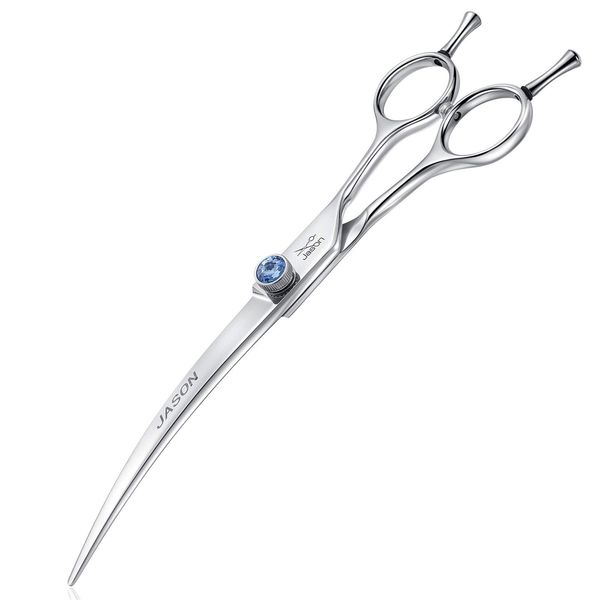 JASON 7" Curved Dog Grooming Scissors Curved Grooming Scissors for Dogs Cats Pets Curved Dog Shears Trimming Shears for Right Handed Pets Groomers Dog or Cat Owner