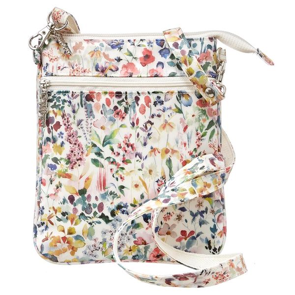 Cyalel Yahata Premium Liberty Print Partition Pochette Shoulder Bag Mini Crossbody Women's Cute Stylish Small Travel Smartphone Pochette Lightweight Made in Japan, ferda white