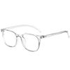ANRRI Blue Light Blocking Glasses Square Eyeglasses Frame Filter Blue Ray Computer Game Glasses, Clear-red, Medium