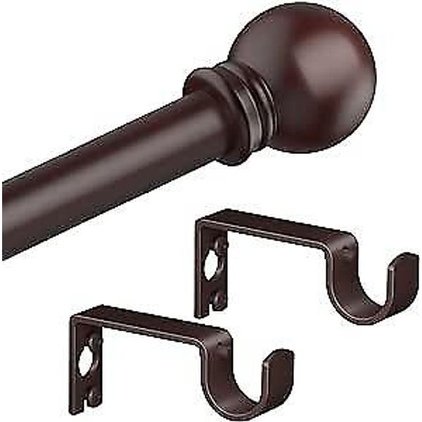 Curtain Rods for Bedroom with Brackets,5/8 Inch Diameter Small 32-48 Bronze