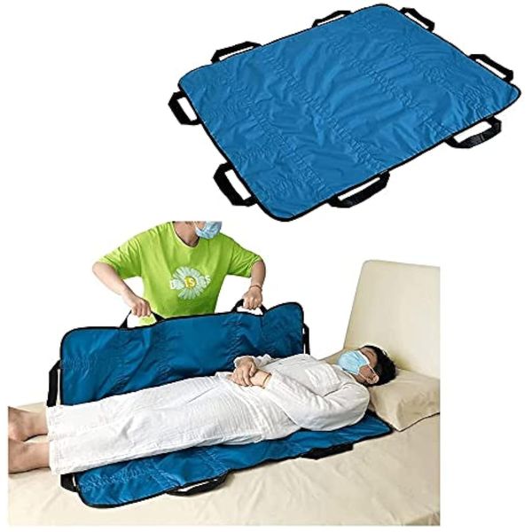 Positioning Pad Draw Sheet Patient Transfer Board Lift Sheet Slide Protective Hospital Bed Mat with Handles for Incontinence, Bariatric, Elderly - Reusable & Washable (48" X 40")