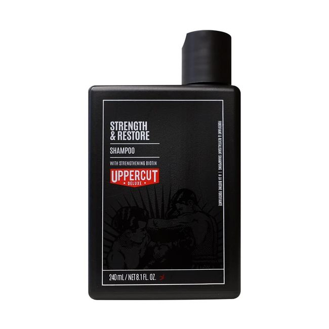 UPPERCUT DELUXE Strength and Restore Shampoo For All Hair Types & Infused with Biotin & Caffeine, 8 fl. oz. / 240 ml.