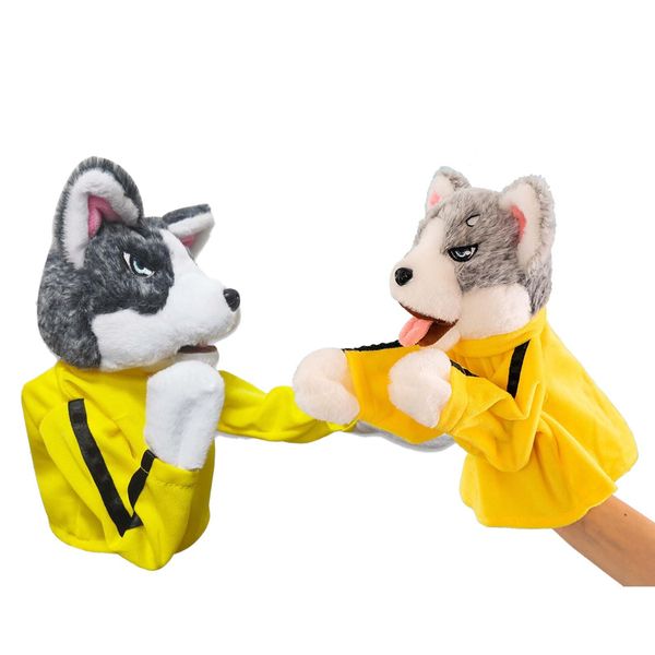 Kung Fu Animal Toy Husky Gloves Doll,2024 New Oundable Boxing Dog Hand Puppet Toy with Sounds and Boxing Action, Game Plush Toys,Boxing Husky Interactive Tricky Toy Gift