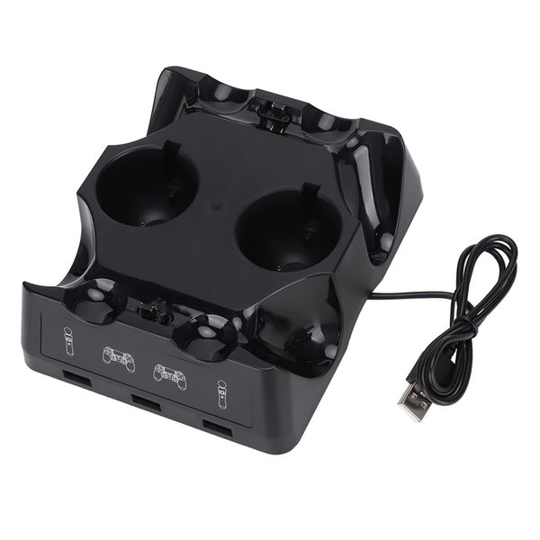 Charger for PS4 VR Controller, Fast Charging Adapter, Multifunctional Charger for PS4/PS4 Move PS4 VR Controller, Four Charging Dock