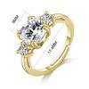 Philip Jones Gold Plated Adjustable Three Stone Ring Created with Zircondia® Crystals