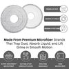 Crystals Mop Head Replacement – 4 Pack Round Microfiber Refill Pads Compatible with Flat Floor Mops – Deep Cleaning, Machine Washable, Easy to Attach